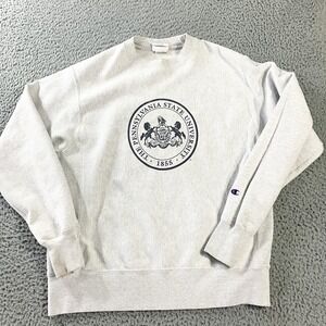 Penn State Nittany Lions Sweatshirt Mens Medium Gray NCAA Champion Reverse Weave